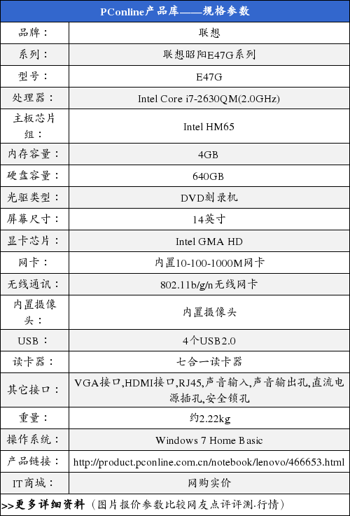 纤薄i7双核办公本 沈阳联想e47g报价1w4